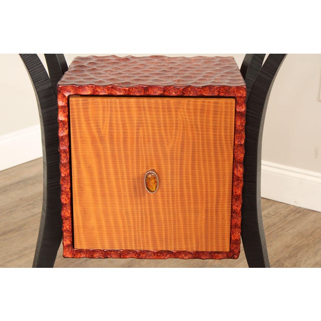 Scott Grove 'Henry' Mixed Wood Glass Top Console Table For Sale - Image 12 of 12