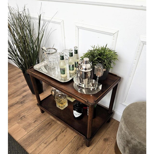 1940s Mid-Century Italian Art Deco Style Walnut Burl Dry Bar Table, 1940s For Sale - Image 5 of 9