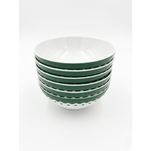 Hollywood Regency Vintage Anthropologie X Fern & Co. "The Palm Collection" Porcelain Small Bowls - Set of 6 For Sale - Image 3 of 10