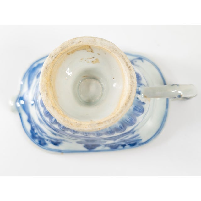 Blue 18th Century Chinese Export Blue and White Canton Helmet Creamer For Sale - Image 8 of 10