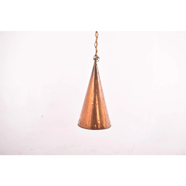 1950s Danish Hand-Hammered Copper Pendant Lamp by E.S Horn Aalestrup, 1950s For Sale - Image 5 of 5