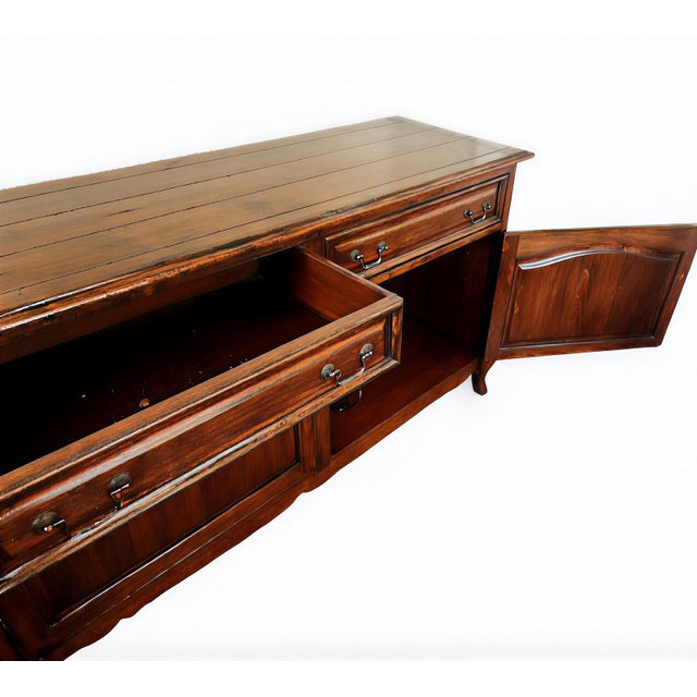1990s Guy Chaddock Melrose Collection French Provincial Hand-Distressed Maple Buffet/Sideboard/Credenza For Sale - Image 4 of 9