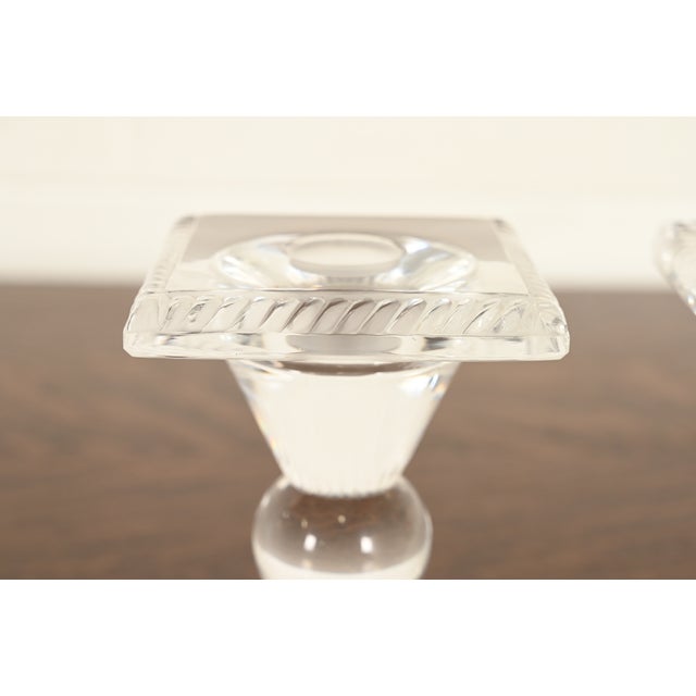 Transparent Lalique "Sophie" Art Deco Crystal Candlesticks, Pair For Sale - Image 8 of 15