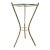 Vintage 23" Faux Bamboo Brass-Tone Metal & Glass Plant Stand – Hollywood Regency / Chinoiserie For Sale