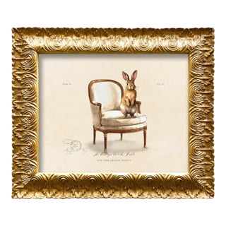 Contemporary Reproduction Art Print of Vintage "Parlor Rabbit" (2), Framed For Sale
