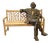 Bronze Albert Einstein Statue on Garden Bench For Sale