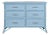 Pencil Rattan Six-Drawer Dresser, Pool Blue For Sale