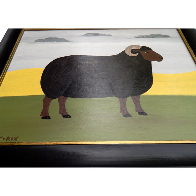 Matt Rix, The Black Ram, 2000s, Oil Painting on Board, Framed For Sale - Image 4 of 9