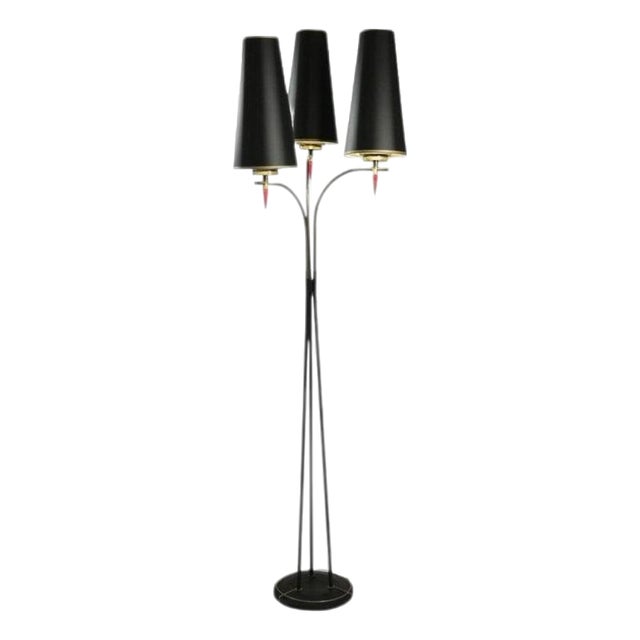 Standing Floor Lamp in Metal and Brass, 1960s For Sale