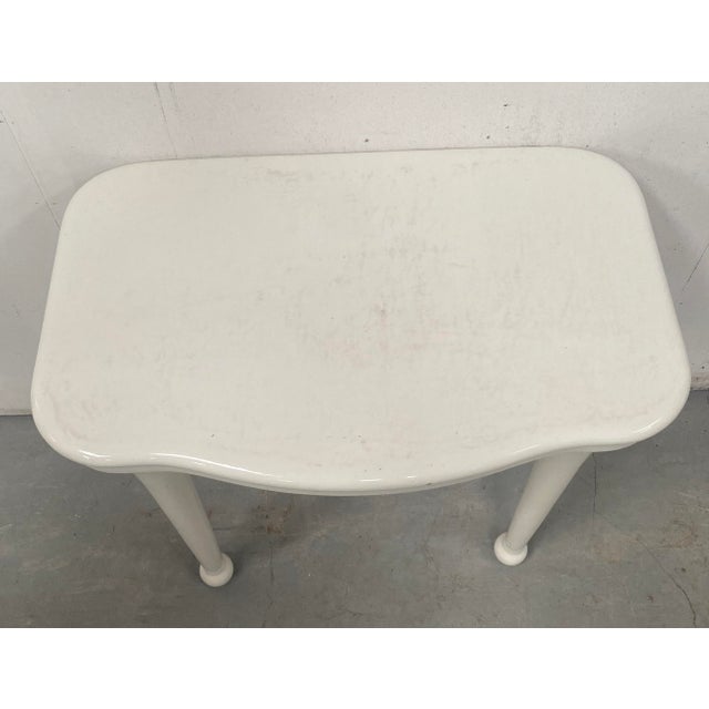 Bathroom console in glazed ceramic Art Deco style Bearing the Porcher Revin mark In good used condition Dimensions: H 77 x...