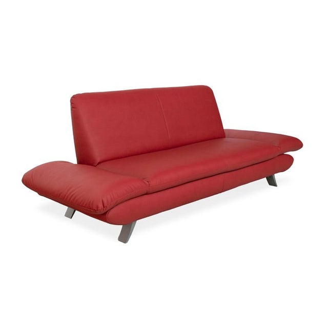 Modern Vegan Leather Three-Seater Red Manual Function Rossini Sofa from Koinor For Sale - Image 3 of 14