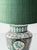 Black Mid-20th Century Spanish Revival Green Ceramic Table Lamp with Silk Shade, 1970s For Sale - Image 8 of 18