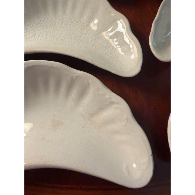 Ceramic Antique J & E Mayer Semi Vitreous China Crescent Bone Plates 1881-1899 - Set of 6 For Sale - Image 7 of 15