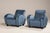 1940s Set of Art Deco Blue Velvet Armchairs, 1940s For Sale - Image 5 of 18