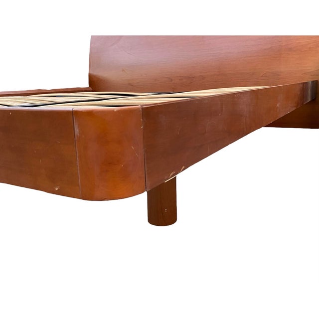 1990s 1990s Modern Italian Teak Floating Platform King Bed For Sale - Image 5 of 11