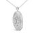 Haus of Brilliance Sterling Silver 3/8 Cttw Diamond Puffed Oval Medallion Pendant Necklace For Sale - Image 4 of 4