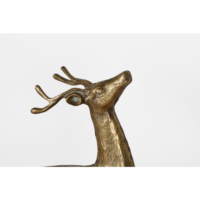 Mid-Century Brass Deer Family, Set of 4 | Large Stag and Fawns For Sale - Image 12 of 15