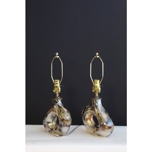 Mid 20th Century Petite Seguso Style Lamps - a Pair For Sale - Image 11 of 16