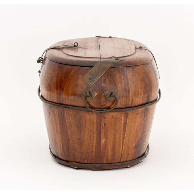 Two Chinese Brass Bound Wood Wedding Chests For Sale - Image 9 of 12
