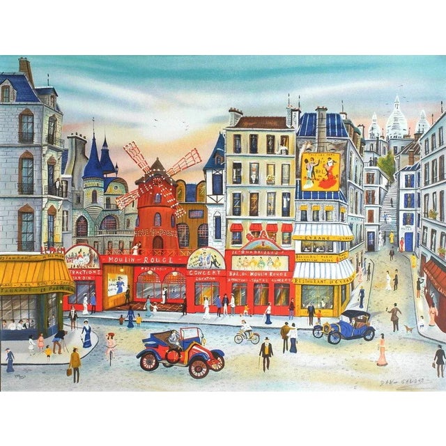 Dan GANDRE PARIS MOULIN ROUGE 1985 lithograph on BFK Rives paper signed and numbered in pencil 22.0 x 29.1 in edition :...