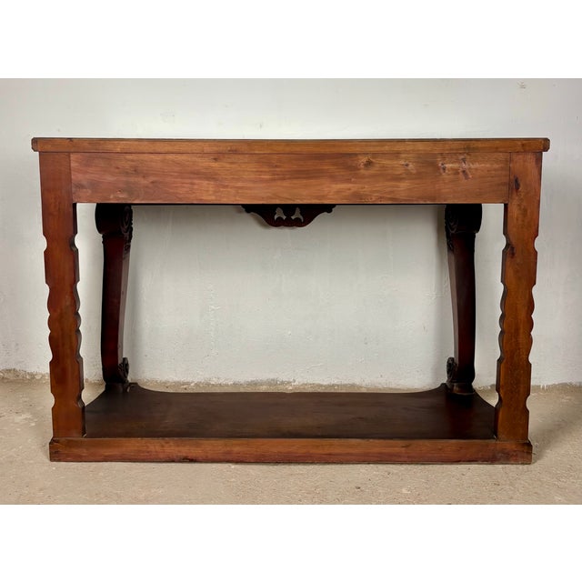 Spanish Carved Console Table with Drawers, 1940s For Sale - Image 4 of 13