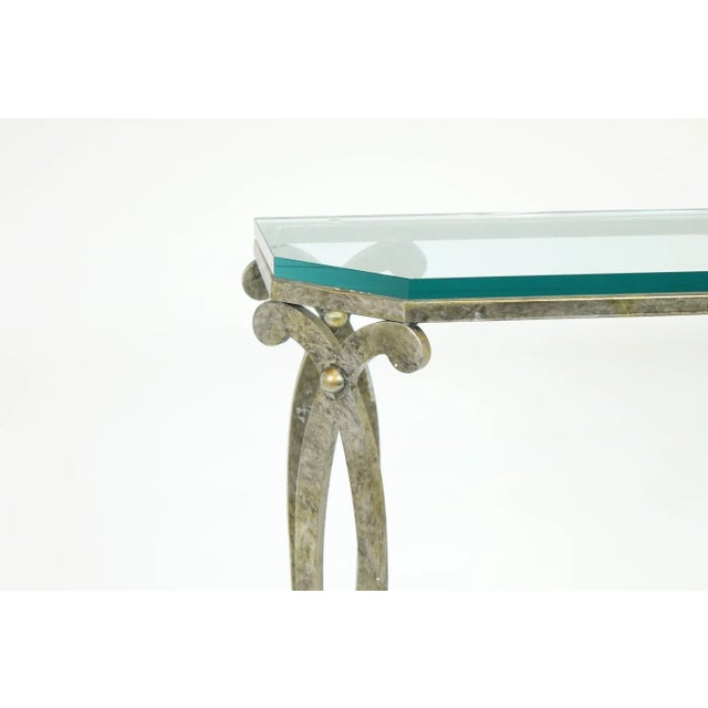 Mid 20th Century Modern Metal And Glass Side Table For Sale - Image 9 of 11