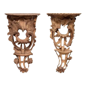 Pair of Large George III Pine Wall Brackets
