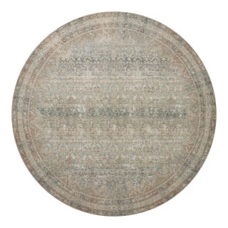 Angela Rose x Loloi Aubrey Rug Jade / Natural 7'-6" x 7'-6" Round Area Rug For Sale