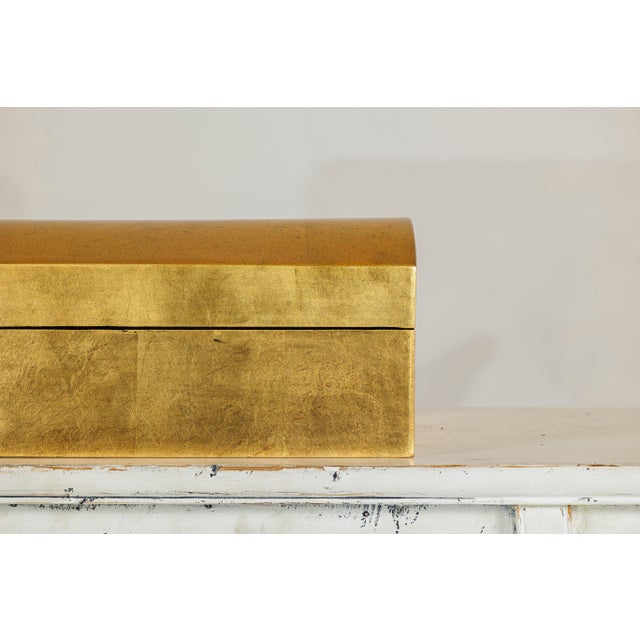 Gold Gilt Wooden Decorative Treasure Box with Gently Arched Lid For Sale - Image 18 of 18