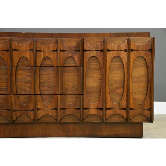 1970s Tobago Brutalist Walnut Long Dresser For Sale In Boston - Image 6 of 10