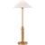 Modern J. Randall Powers by Visual Comfort Signature Hargett Buffet Lamp in Hand-Rubbed Antique Brass with Linen Shade For Sale - Image 3 of 3