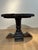 Dos Gallos, Inc. Antique Rustic Wagon Wheel & Custom Cedro Wood Base For Sale - Image 4 of 7