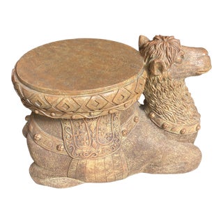 Vintage 1970s Camel Side Table Planter For Sale