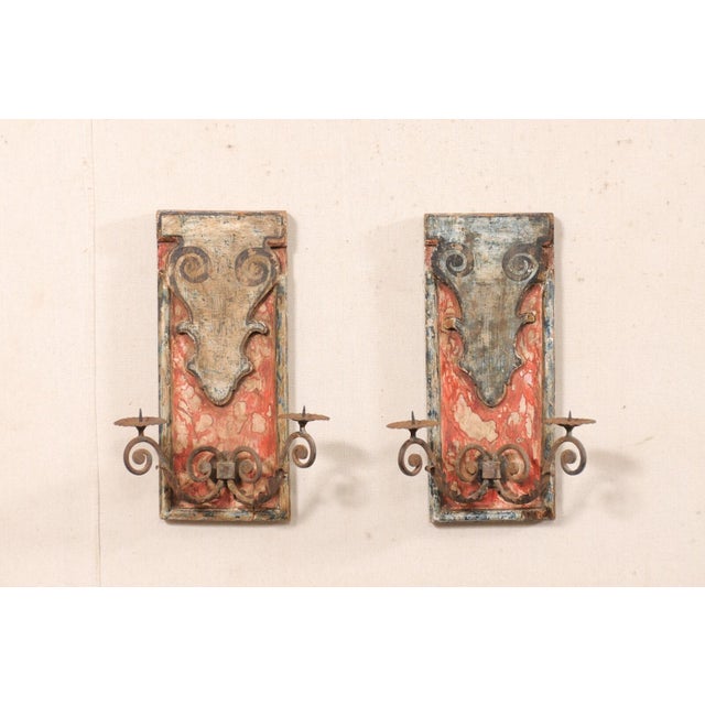 Italian 19th Century Italian Wall Mounted Candle Sconces - A Pair For Sale - Image 3 of 11