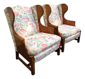 Pair of Vintage Stickley "Connecticut Valley" Wingback Chairs