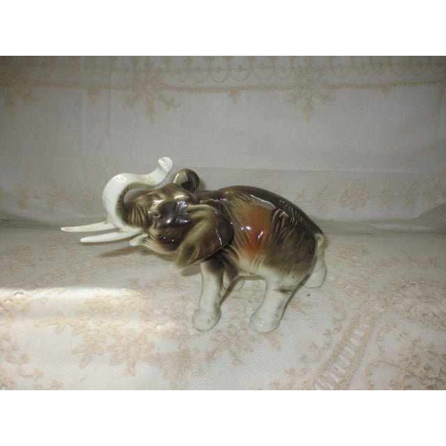 Ceramic Vintage Royal Dux Amphora Porcelain Charging Elephant For Sale - Image 7 of 12