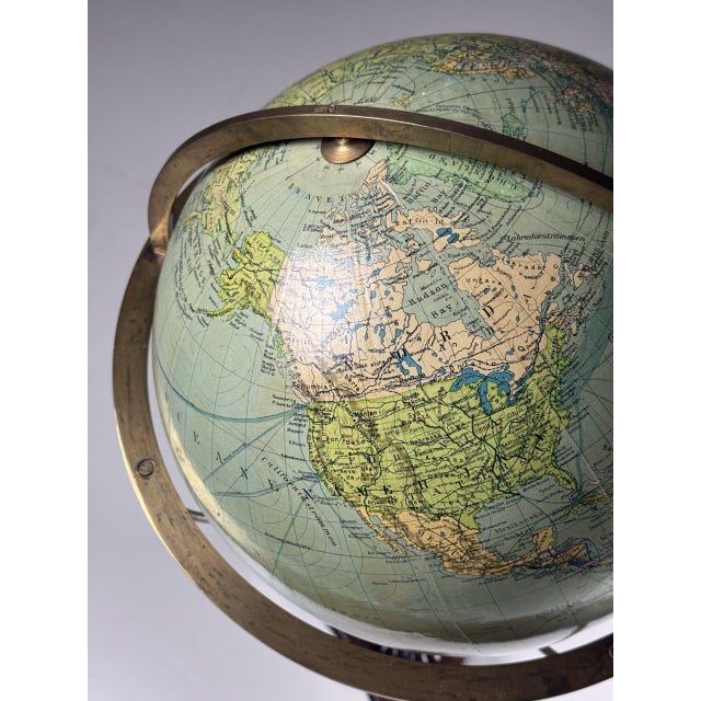 Wood Vintage Terrestrial Globe on Stand, 1930s For Sale - Image 7 of 13
