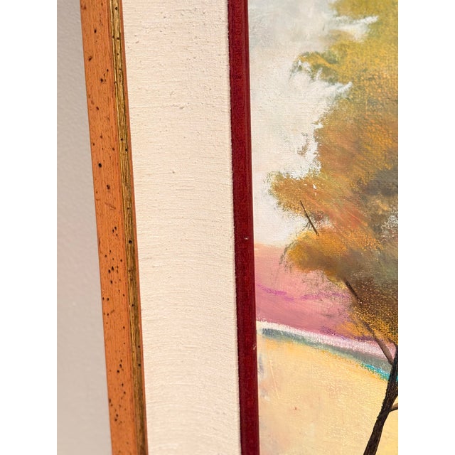 1970s Large Framed Landscape Painting by Artist R. A. Brandes MCM For Sale - Image 9 of 12