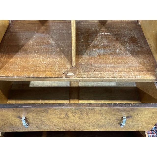 Art Deco English Sideboard in Burr Walnut, 1950s For Sale - Image 11 of 18