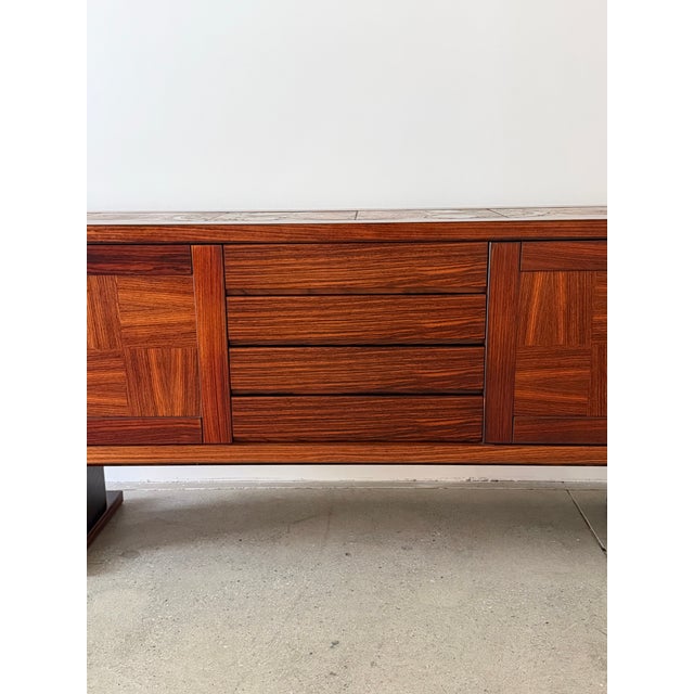 Rosewood Credenza With Ceramic Tile Top, Poul H. Poulsen for Gangsø Møbler, Denmark, C. 1970s For Sale In New York - Image 6 of 12