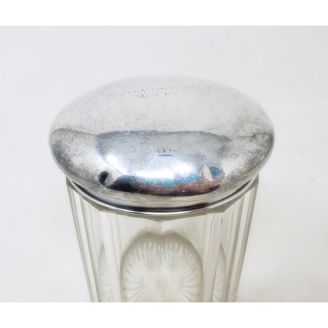 Antique Crystal Biscuit Jar With Sterling Silver Lid Decoration Day 1915 Lawrence Park For Sale In Los Angeles - Image 6 of 11