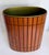 1960s Ransburg Wood Slat & Gold Metal Oval Wastebasket For Sale - Image 9 of 11