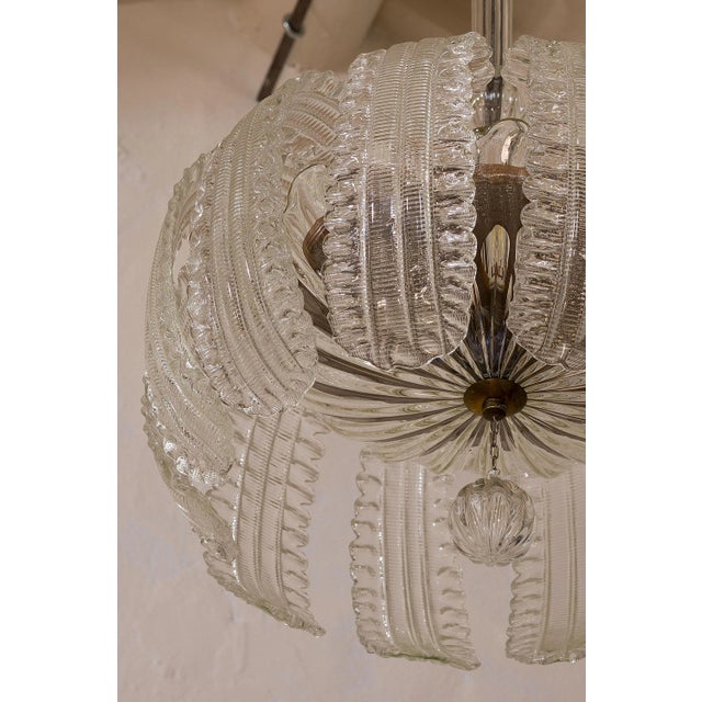 Art Deco Hanging Lamp in Murano Glass by Ercole Barovier for Barovier & Toso, 1930s For Sale - Image 4 of 12