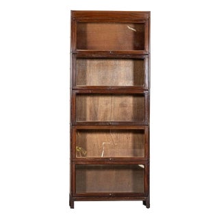Large Antique Glazed Sectional Bookcase in Mahogany, 1900 For Sale
