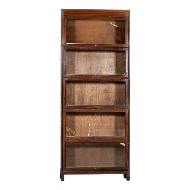 Large Antique Glazed Sectional Bookcase in Mahogany, 1900 For Sale