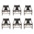Baker/McGuire Dark Tobacco Rattan Klismos Dining Chairs Set of 6 For Sale