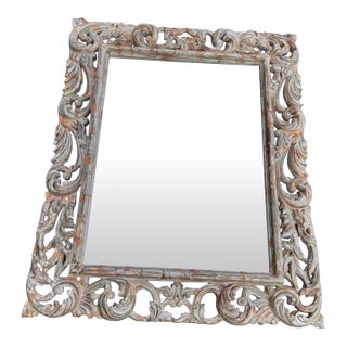 Large Ornate Baroque Style Beveled Wall Mirror For Sale