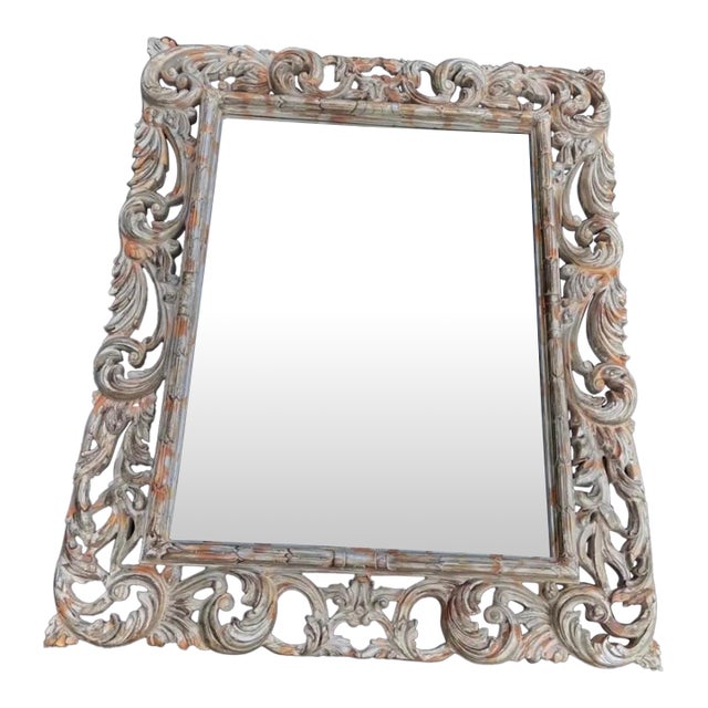 Large Ornate Baroque Style Beveled Wall Mirror For Sale