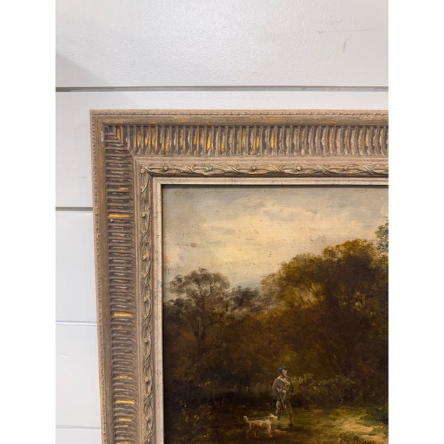 19th Century Oil on Canvas "In the Woodland Clearing" For Sale In Nashville - Image 6 of 10