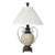 Ashley Gavivi Style Crackle-Glaze Ceramic Urn & Bronze Scroll Table Lamp For Sale